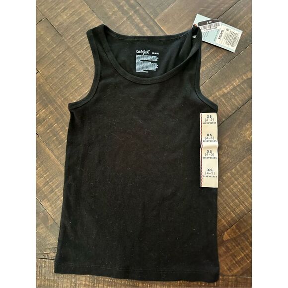 Cat & Jack Black Tank Top Girls Tank Top Size 4/5 New - Picture 1 of 3